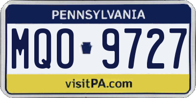 PA license plate MQO9727