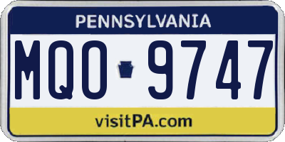 PA license plate MQO9747
