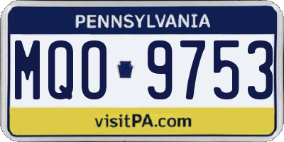 PA license plate MQO9753