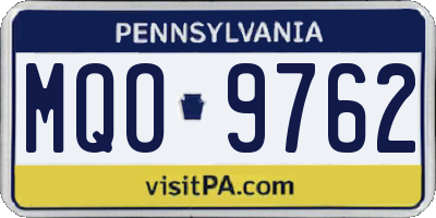 PA license plate MQO9762