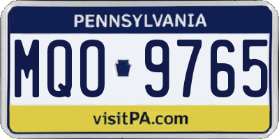 PA license plate MQO9765