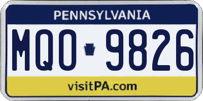 PA license plate MQO9826