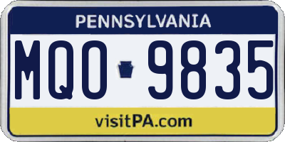 PA license plate MQO9835