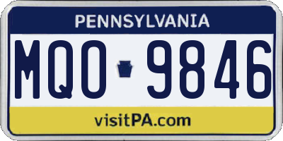PA license plate MQO9846