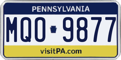 PA license plate MQO9877