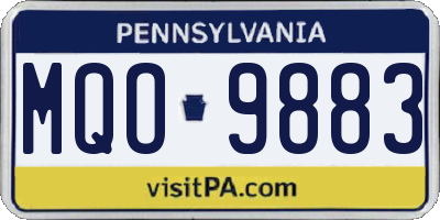 PA license plate MQO9883