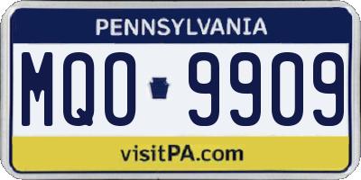PA license plate MQO9909