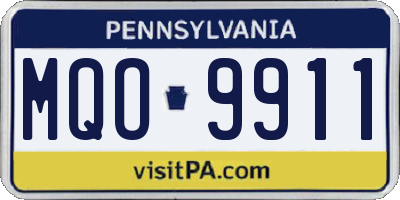 PA license plate MQO9911