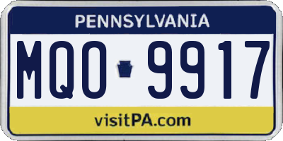 PA license plate MQO9917