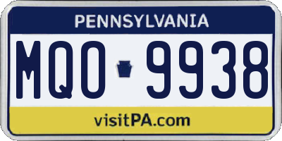 PA license plate MQO9938