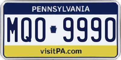 PA license plate MQO9990