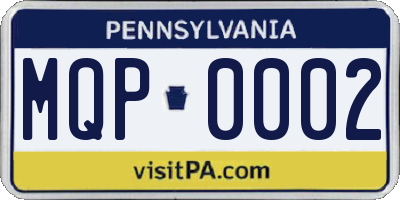 PA license plate MQP0002