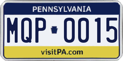 PA license plate MQP0015