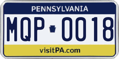 PA license plate MQP0018