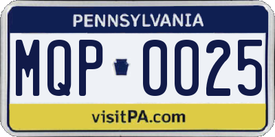 PA license plate MQP0025