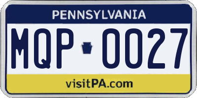 PA license plate MQP0027
