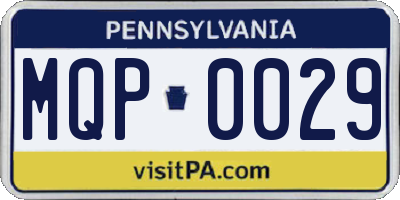 PA license plate MQP0029