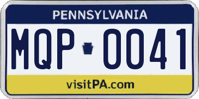 PA license plate MQP0041