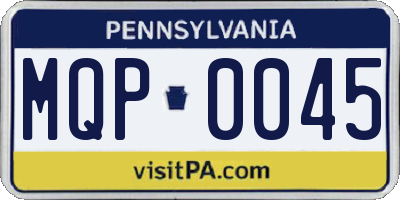 PA license plate MQP0045