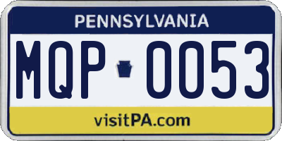 PA license plate MQP0053