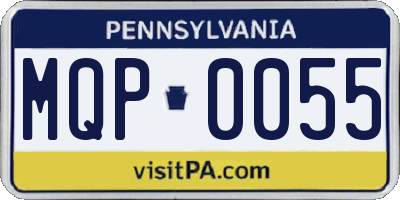 PA license plate MQP0055
