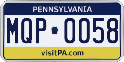 PA license plate MQP0058