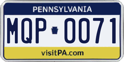 PA license plate MQP0071