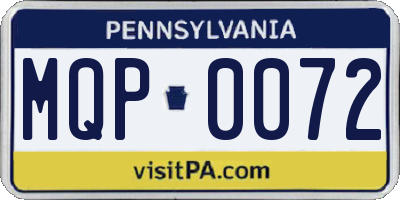 PA license plate MQP0072