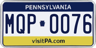 PA license plate MQP0076