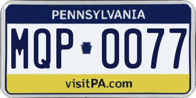 PA license plate MQP0077