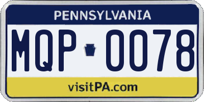 PA license plate MQP0078