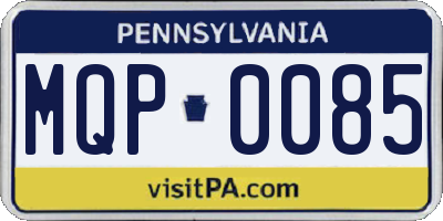 PA license plate MQP0085