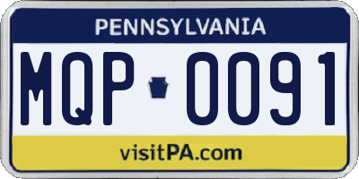 PA license plate MQP0091