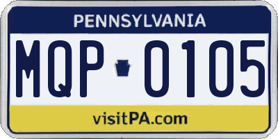 PA license plate MQP0105