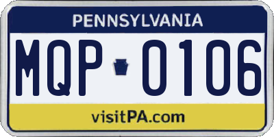 PA license plate MQP0106