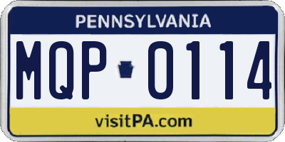 PA license plate MQP0114