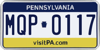 PA license plate MQP0117