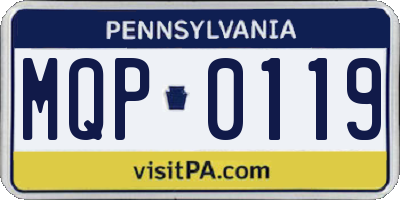 PA license plate MQP0119