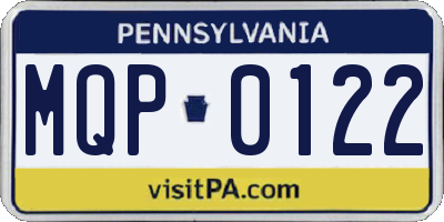 PA license plate MQP0122