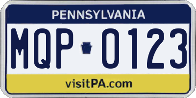 PA license plate MQP0123
