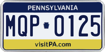 PA license plate MQP0125