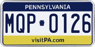 PA license plate MQP0126