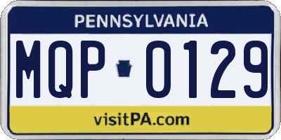 PA license plate MQP0129