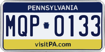 PA license plate MQP0133