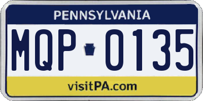 PA license plate MQP0135