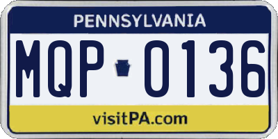 PA license plate MQP0136
