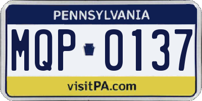 PA license plate MQP0137