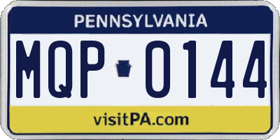 PA license plate MQP0144