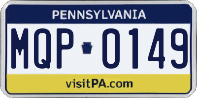 PA license plate MQP0149