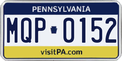 PA license plate MQP0152